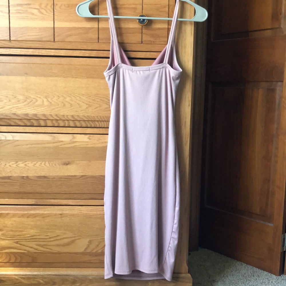 Pink Bodycon Ribbed Dress with Cut Out - Picture 5 of 10